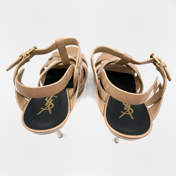 YSL Yves Saint Laurent Beige Nude Tribute Platform Sandals Stiletto Heels Shoes - Picture 7 of 14